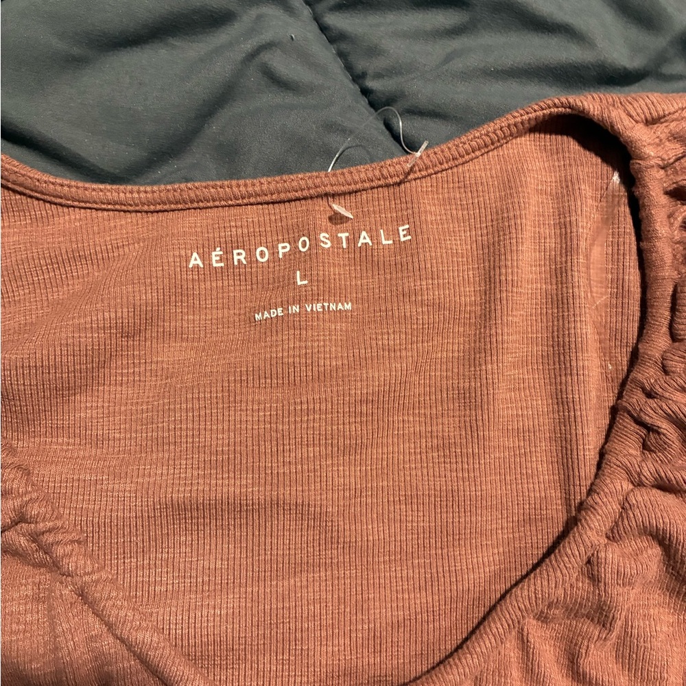 Aeropostale Chocolate Ribbed Tee
